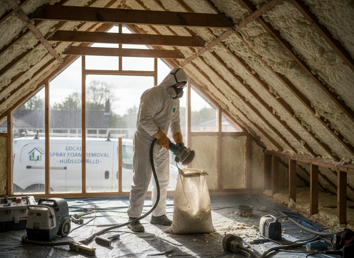 Spray Foam Removal work by EcoBarrier Pros in Huddersfield, West Yorkshire