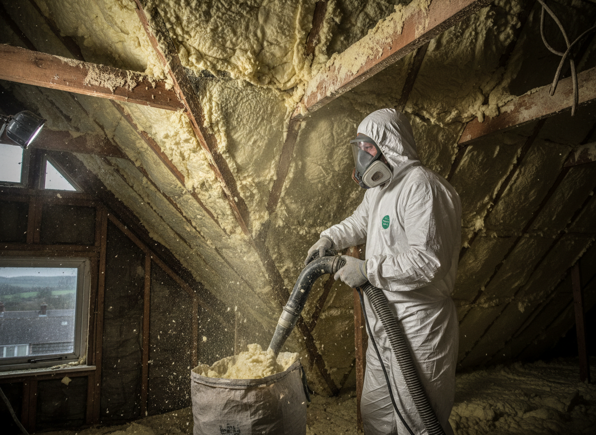 Attic spray foam removal in Huddersfield
