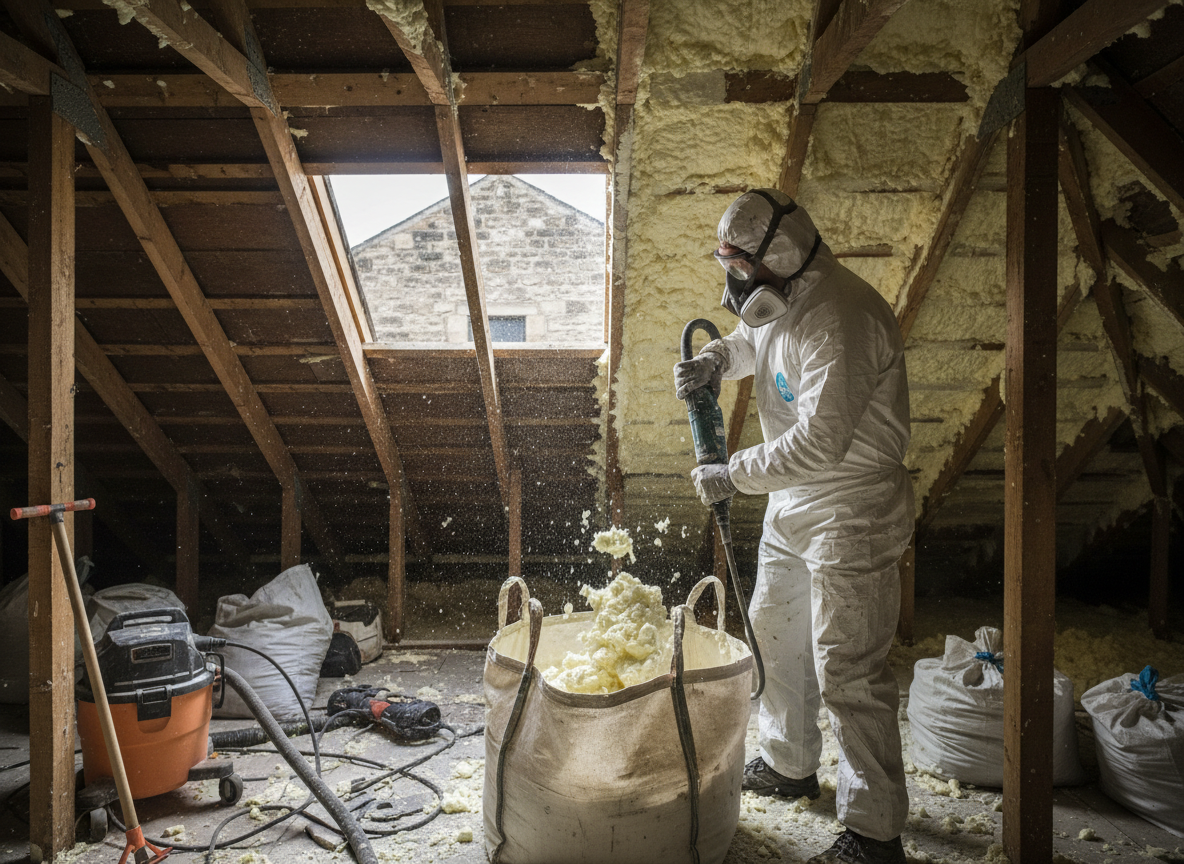 loft spray foam removal in Huddersfield