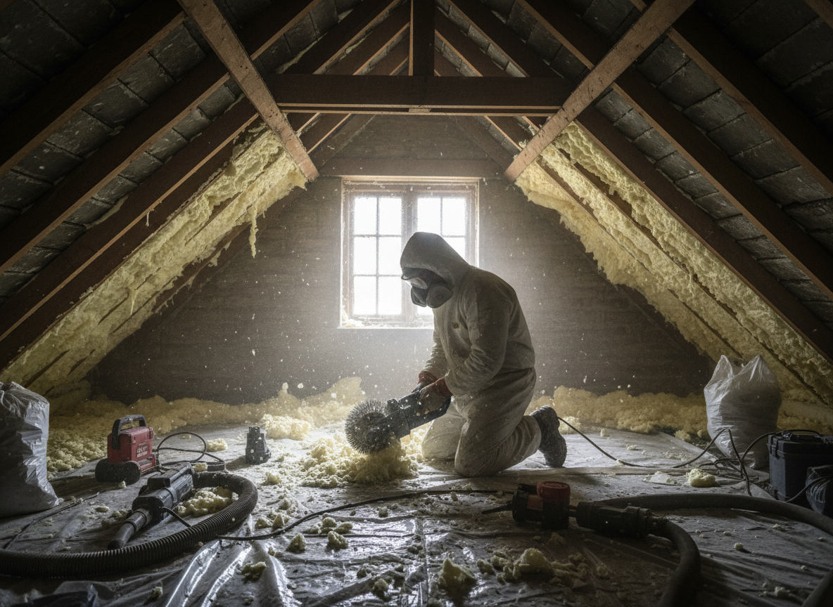 open cell spray foam removal in Huddersfield